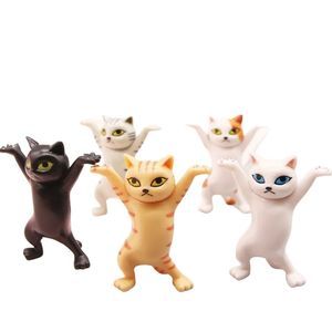 Fabulous dancing kitty cats. Resin acrylic sculpture set of 5 as pictured